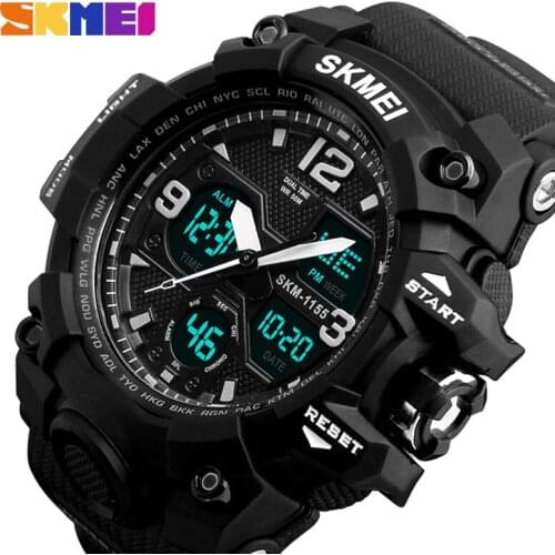 SKMEI Luxury Brand Fashion Sports Mens Quartz Digital Watch Men Sports Watches LED Military Waterproof Wristwatches Clock Male