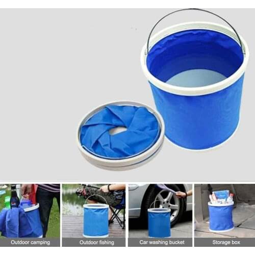 Thickening Portable Folding Bucket Outdoor Camping Fishing Bucket Car Storage Container Car Wash Mop Bucket Cleaning Tool