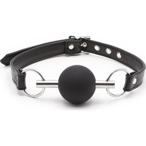 Adult Games Open Mouth Gag Ball Adult Sex Products Silicone Sex Ball Leather Band BDSM Sex Bondage Gear Sex Toys for Women
