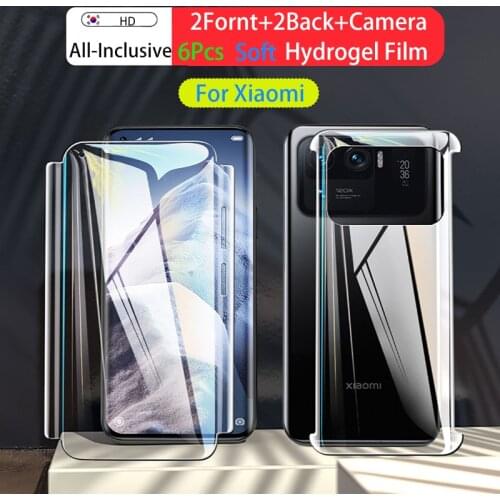 360° All Inclusive Front Back Mi 11 Ultra Screen Protector For Xiaomi 10 Lite Hydrogel Film MI9 CC9Pro K20 Pro Soft Camera Edge