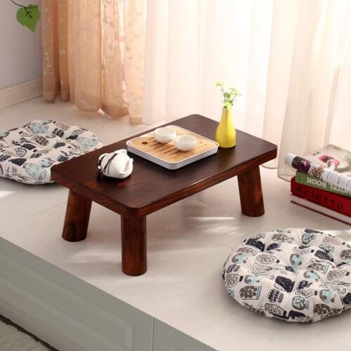 Japanese Floating Window Platform Small Tea Table Solid Wood Tatami Table Low Table Balcony Square Table Nordic Wood Round Table