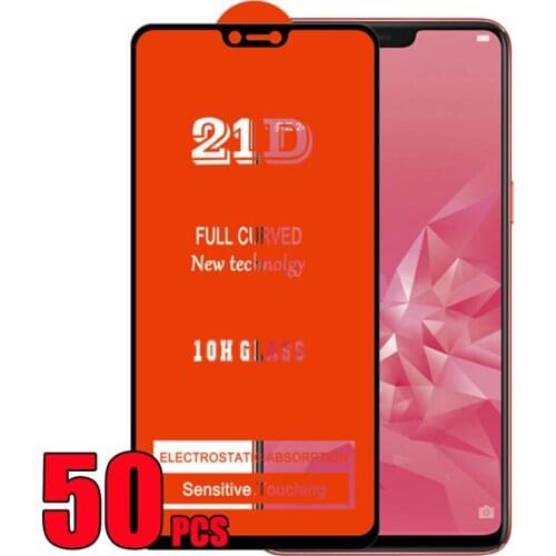 50pcs 21D Tempered Glass Film Guard Screen Protector Full Glue For OPPO Reno 6 6Z 5 Lite 5A 5F 5K 5Z Realme V11 V13 V15 V25 K9