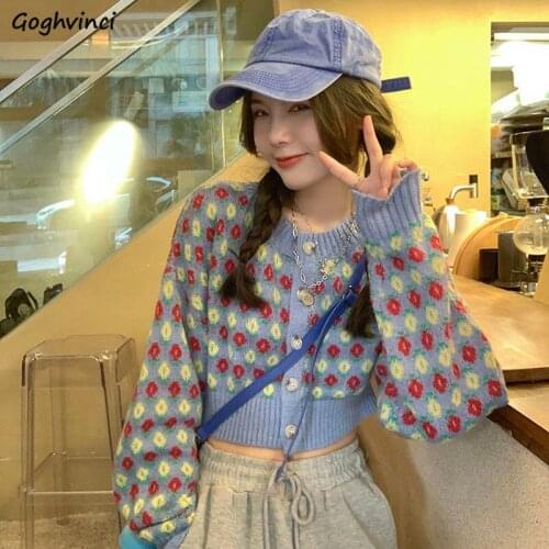 Sweaters Women Knitted Ladies Fashion Cropped Sexy Loose Casual Long Sleeve Cardigan All-match Simple Cute Daily Tender Clothing