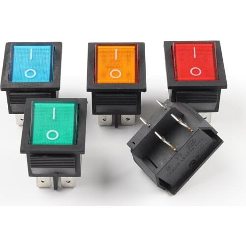 1PCS 4 Pin Rocker Switch ON-OFF Electrical equipment With Light Power Switch 16A 250VAC/ 20A 125VAC KCD4
