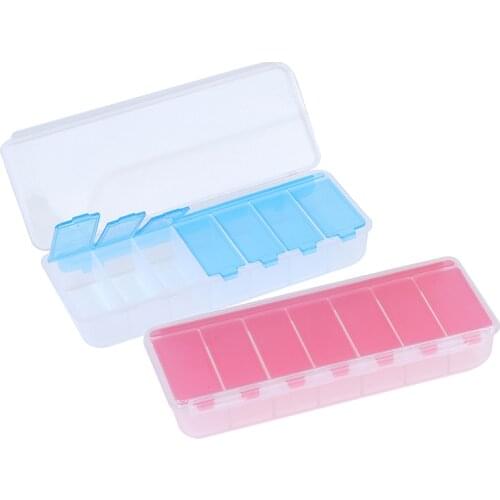 1PCS Large Travel Pill Cases Portable 7 Days Medicine Box Case Tablet Storage Organizer Container Case Colorful Pill Cutter