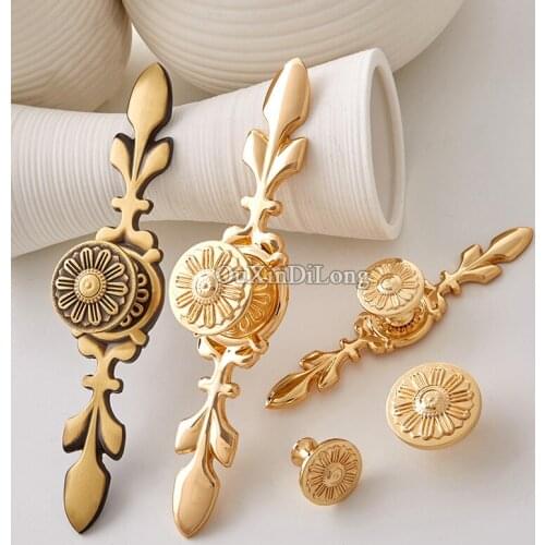 10PCS Brass European Cabinet Pulls Handles Cupboard Wardrobe Drawer Wine Cabinet Kitchen Door Handles and Knobs