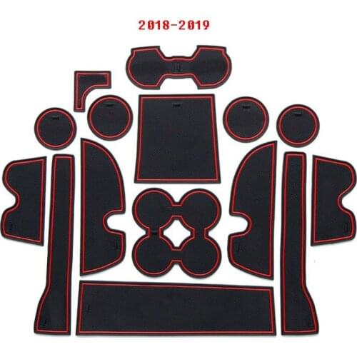 15pcs Rubber Mat Non-slip Interior Cup Pad Door Groove Mat For Toyota Land Cruiser Prado FJ150 2010-2019 Accessories Styling