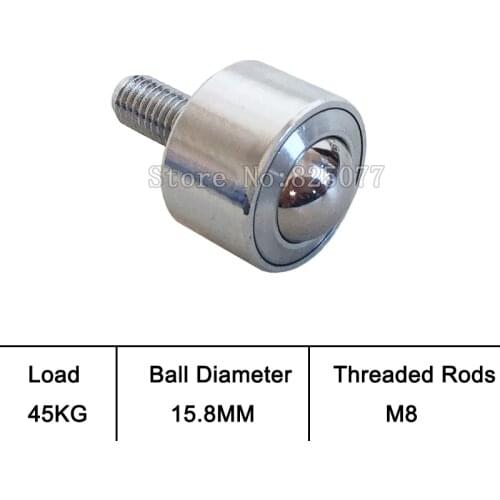 4PCS Cattle Eye Ball Precision Straight Universal Ball / Casters/Wheel,Universal Ball Bearing/M8 Screw Cylinder JF1280