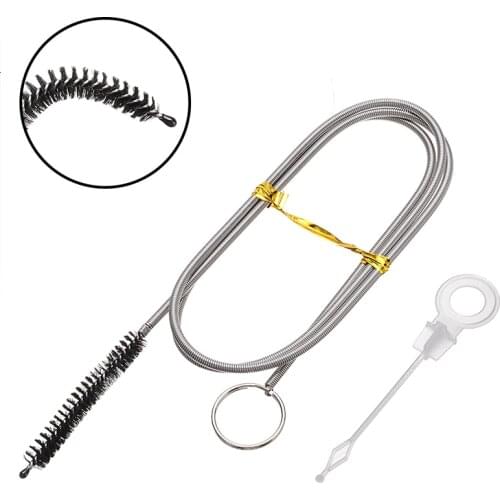 90cm Refrigerator Scrub Brush Drain Hole Unblocker Cleaner Flexible Tool Double Ended Brush Household Cleaning Tool