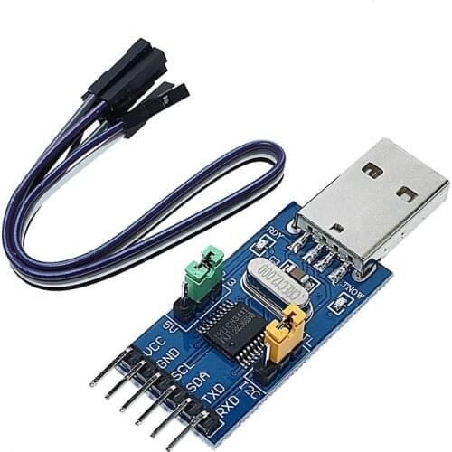CH341T 2 in 1 module 3.3V 5V USB to I2C IIC UART USB to TTL single-chip serial port downloader