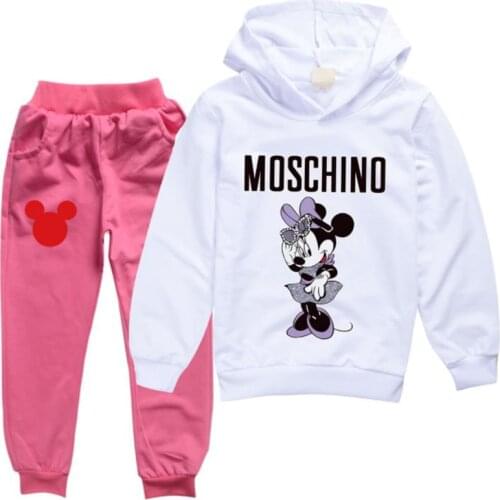 Disney cartoon baby clothes girls long-sleeved fleece as garment 2021 age season sports pants girl suits