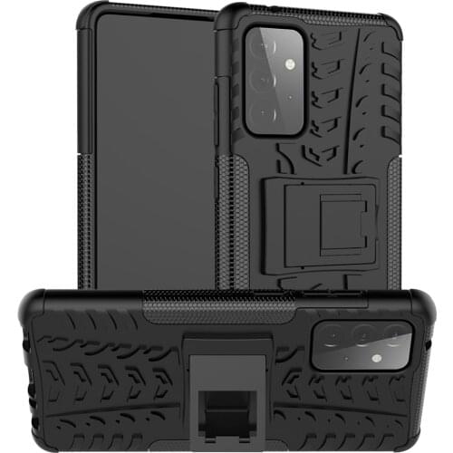 For Samsung Galaxy A52 A72 4G 5G Heavy Duty Rugged Armor Stand Shockproof Case Soft TPU Silicone Hard PC Back Cover Coque Fundas