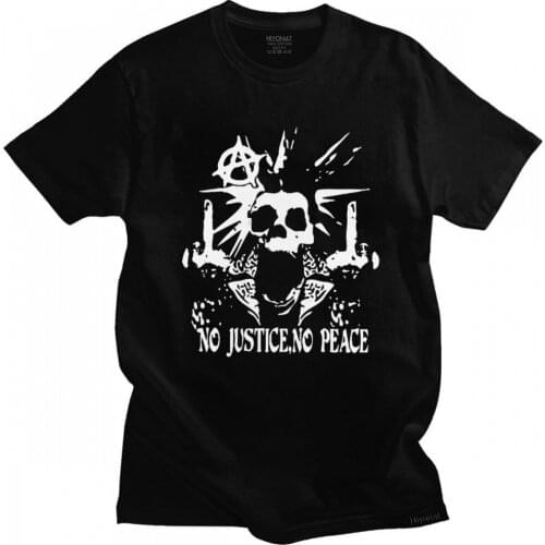 No Justice No Peace Tshirt for Men Pure Cotton Graphic T-shirt Short Sleeves Black Lives Matter Tee Shirt Slim Fit Clothing