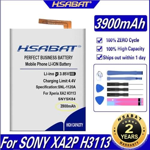 HSABAT SNYSK84 3900mAh Top Capacity Battery for Sony Xperia XA2 H3113 H4113 1309-2682 Smart Phone Batteries