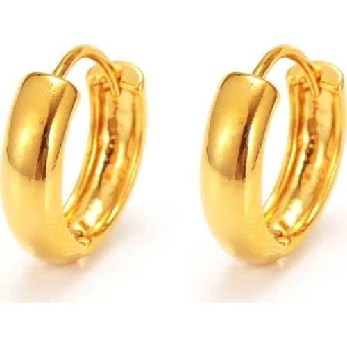 Classic 5/8" Heavy Solid 14K Yellow Gold Filled Huggies Hoop Earrings BEAUTY