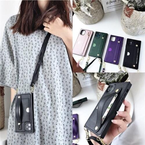 For samsung galaxy s20 FE note 20 10 pro 9 S21 ultra s10 s9 plus s10e A90 5G case cover wallet card shoulder strap belt leather