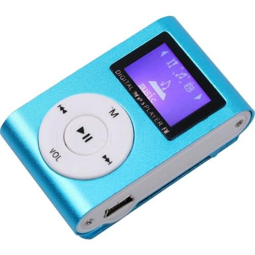 Kebidu Mini USB Metal Clip MP3 Player LCD Screen Support 32GB Micro SD TF Card support mp3 music player for music
