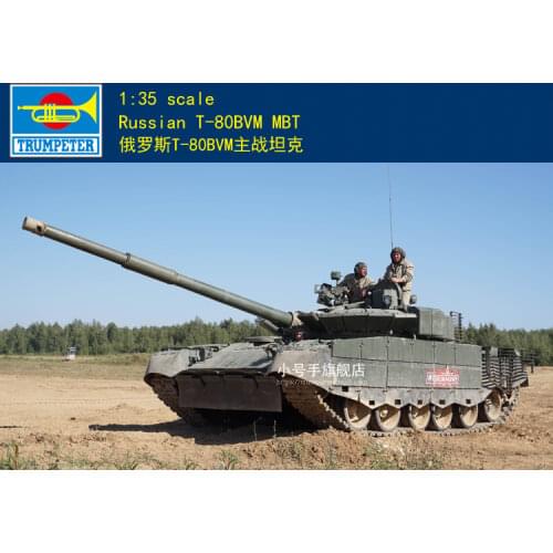 Trumpeter Model 09587 1:35 Russian T-80BVM MBT Plastic model kit New