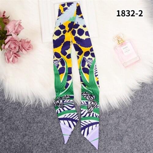 Fashion Handbag Scarf New Design Butterfly Print Scarf Women Luxury Skinny Long Tied Bag Handle Small Ribbon Female Bandana BS38