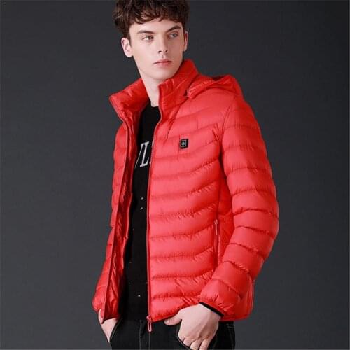 High Quality Heated Jackets Vest Down Cotton Mens Women Outdoor Coat USB Electric Heating Hooded Jackets Warm Winter ThermalCoat