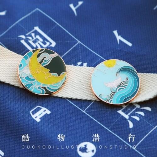 Noctilucent Sun Moon Star Cloud Couple Lovers Brooch Fashion Jewelry Romantic Elegant Party Jewelry Brooches Pin Good Gift