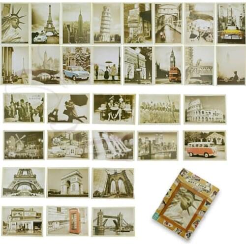 32pcs Classical Famous Europe Building Vintage Style Memory Postcard Set Greeting Cards Gift Cards Christmas Postcards