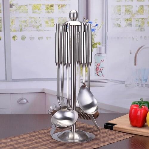 6pcs High Grade Stainless Steel Cookware set Kitchen Utensils Kitchenware Cooking Tools Cook Shovel Soup Spoon Leak Spatula