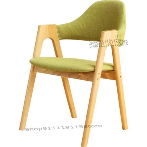 Solid Wood Dining Chair, Home Back, Simple Leisure Computer Desk, Nordic Light Meal, Office Meeting, Chair Net Red