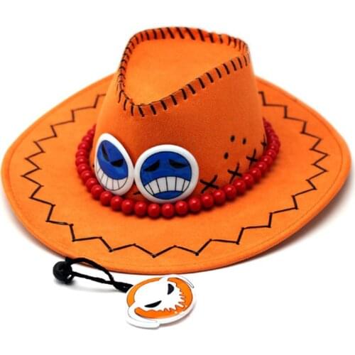 One Piece Portgas D Ace Cosplay Hat Cowboy Hat Souvenirs Pirates Caps With Bones Skull Toys