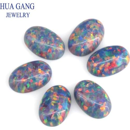 OP32 Opal Loose Stones Oval Shape Flat Back Cabochon Created Opal Beads Semi-Precious Stones For Jewelry 3x5mm-10x14mmmm