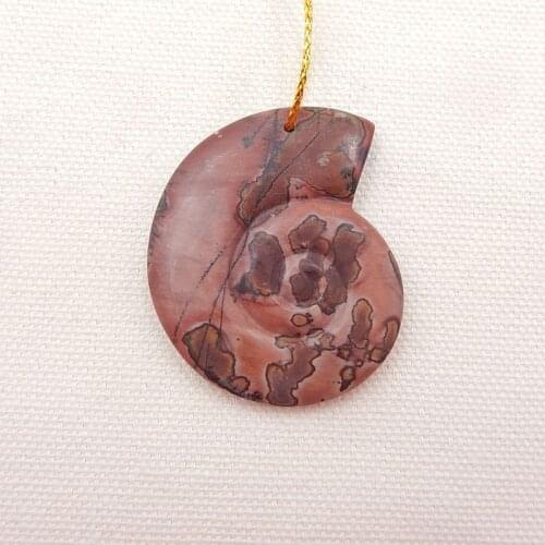 Natural Stone Carved Snail Chohua Jasper Necklace Pendant Bead 43x35x5mm 14g Fashion Jewelry accessory