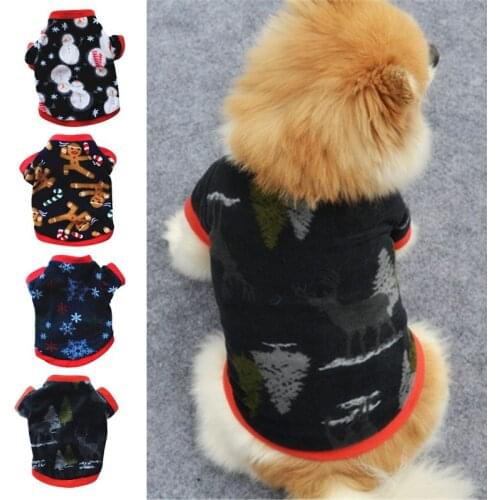 Pet Winter Coat Christmas Dog Warm Sweater Cotton Costume Small Dog Cat Clothing Puppy Jacket Apparel Warm Pullover Vest