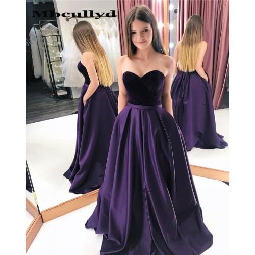 Mbcullyd Sweetheart A-line Prom Dress 2020 Long Sweep Train Dresses Evening Wear For Women Cheap Plus Size vestido longo festa