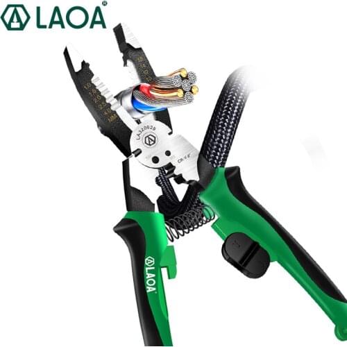 LAOA 9" CRV Long Nose Pliers Multifunctional Electrician Wire stripping Decrustation Pliers Terminal crimping