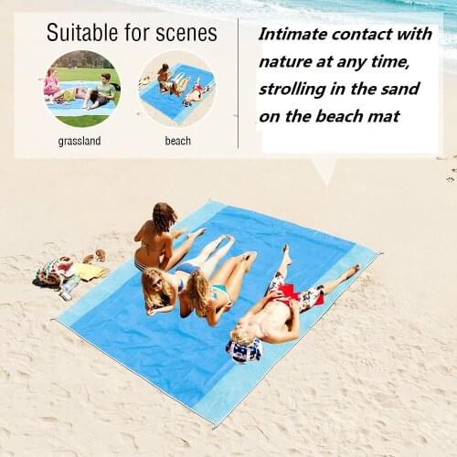 Folding Beach Mat Magic Sand Free Mat Beach Towel Blanket Outdoor Travel Self-driving Picnic Mat Mattress Camping Mat Pad Hiking