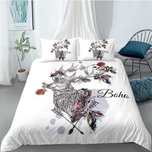 3D Design Duvet Cover Set Bedding Sets Quilt Covers Pillow Cases 173*230 230*230 265*230 180*210 Animal Deer Custom Home Texitle
