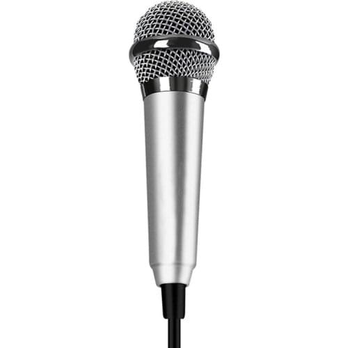 Portable 3.5mm Stereo Studio Mic KTV Karaoke Mini Microphone For Cell Phone Laptop PC Desktop 5.5cm*1.8cm Small Size Mic
