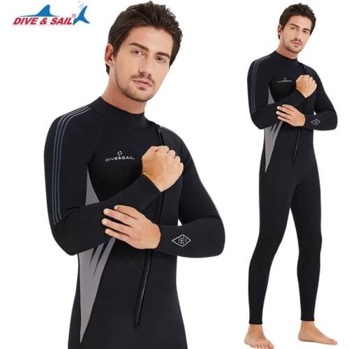 Premium 3MM Men One Piece Neoprene Long Sleeve Surfing Jellyfish Wetsuit Scuba UnderWate Hunting Spearfishing Swim Diving Suits