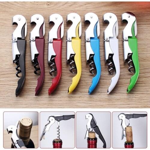 Professional Stainless Steel Wine Opener Screw Corkscrew Double Hinge Waiters Wine Bottle Opener Hippocampus Can Beer Opener