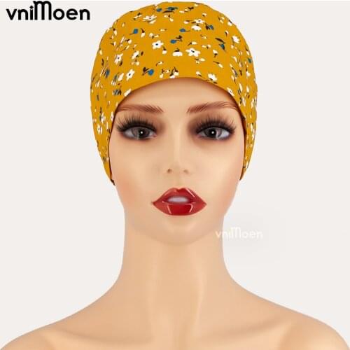 Adjustable Scrubs Caps For Nurse Doctor Long Short Hair Silky Satin Dentist Medical Unisex Cotton Breathable Women Men Scrub Hat