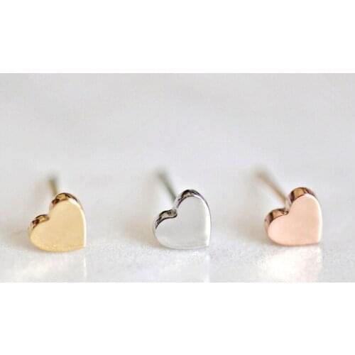 YL 316L Stainless Steel Small Love Heart Stud Earrings For Unisex Men Women 2020 Trend Cute Piercing Jewelry Gifts Basic Design