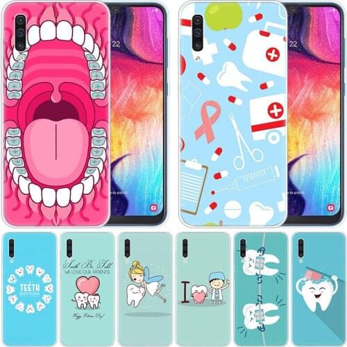 Luxury Silicone Case Cute Wisdom Teeth Tooth for Samsung Galaxy A50 A70 A80 A40 A30 A20 A10 A20E A2 CORE A9 A8 A7 A6 Plus 2018