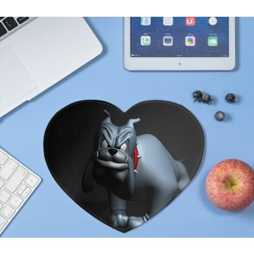 Cute cartoon silicone mouse pad table mat heart-shaped mouse pad creative personality mouse pad 3D art bulldog gecko pattern