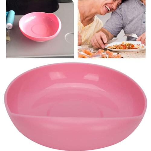 Elderly Care Spill-Proof Plate with Suction Cup Base Disabled Non-Slip Tableware Bowl Red Auxiliary Tableware Solid Feeding Dish