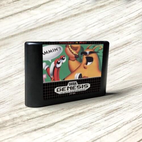 ToeJam & Earl - USA Label Flashkit MD Electroless Gold PCB Card for Sega Genesis Megadrive Video Game Console