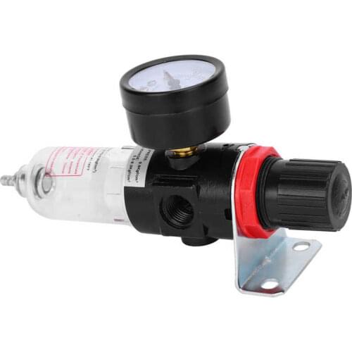 Pressure air pneumatic valve Air Filter Pressure Regulator Gauge BSP1/4in with Bracket 0‑10 bar for Power