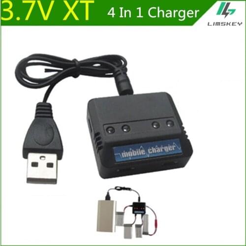 3.7V 4 In 1 Banlance Charger For Syma X5C Udi U818A WLtoys V686G toy RC toys DC 5V XT Plug 4 In 1 Lipo battery charger
