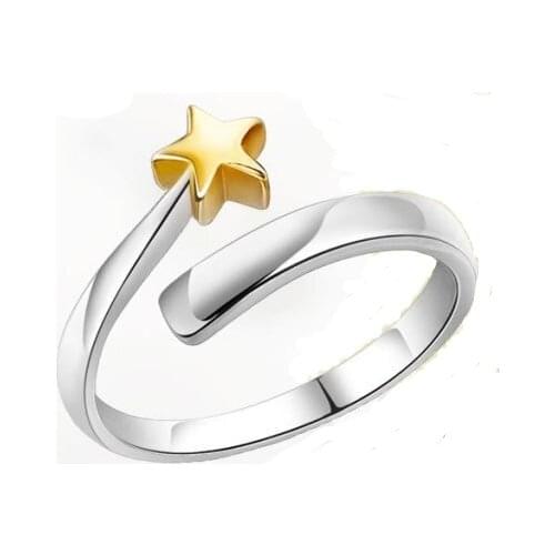REETI 925 Sterling Silver star Open Rings For Women Vintage Style Lady Prevent Allergy Sterling-silver-jewelry