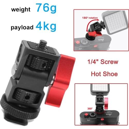 1/4'' Mount Multifunctional Hot Shoe Mount Adapter Stand Holder For DJI Osmo DSLR Camera Gimbal Tripod Head Flash Light Monitor