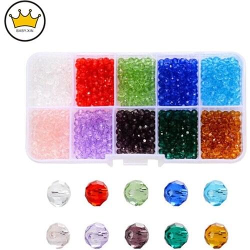 1Box Multiple Size Glass crystal faceted beads various glass beads bracelet beads material DIY accessories wheel flat beads